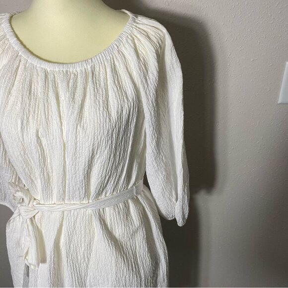 Elizabeth & James White Muslin Belted Mini Dress Women's Size Medium - Picture 13 of 15